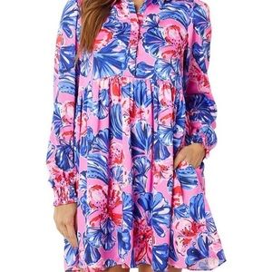 Lilly Pulitzer Arlie Dress Plumeria Pink in a Holidaze size Small Wore once